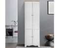 ARABELLA 4 DOOR TALL CUPBOARD STORAGE CABINET - WHITE