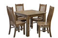 VERITY (VT RANGE) 5 PIECE DINING SETTING WITH NON-TAPERED SQUARE LEGS - 1500(W) x 900(D) - BALTIC , WALNUT , GREYWASH (501)