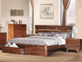 EUREKA QUEEN 4 PIECE (TALLBOY) (WITH 6 DRAWER)  BEDROOM SUITE (MODEL-16-9-14-14-1-3-12-5 ) - HAZELNUT