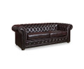  ALONDRA 3 SEATER GENUINE LEATHER SOFA - BURGANDY