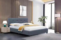 KING PATTY LINEN FABRIC BED - GREY 
