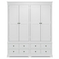 TORRIDGE (AUSSIE MADE) 4 DOOR / 8 DRAWER WARDROBE - 2100(H) x 2100(W) x 520(D) - (2 SECTIONS) - ASSORTED STAINED COLOURS