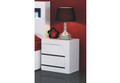 CASTRO 2 DRAWER BEDSIDE TABLE (LEFT OR RIGHT) - 550(H) x 520(W) x 400(D) - GLOSS WHITE