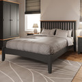 DOUBLE OR QUEEN EMMETT 5 PIECE (DRESSER) BEDROOM SUITE - GREY / LIGHT OAK (2 TONE)