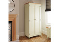 EMMETT (GA-FHR-W) 2 DOOR FULL HANGING WARDROBE - 1800(H) x 850(W) x 520(D) - IVORY WHITE / LIGHT OAK (2 TONE)