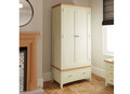 EMMETT (GA-GWR-W) 2 DOOR / 1 DRAWER WARDROBE - 1850(H) x 900(W) x 520(D) - IVORY WHITE / LIGHT OAK (2 TONE)