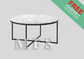 HARVEY MARBLE COFFEE TABLE - WHITE TOP / BLACK FRAME - ONLINE SPECIAL - READY TO GO - 1 ONLY