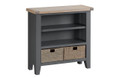 ARBETTA (TT-SWB-CH) SMALL WIDE BOOKCASE - 900(H) x 900(W) x 300(D) - CHARCOAL / OAK