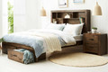 DOUBLE OR QUEEN GREELY (AUSSIE MADE) 3 PIECE (BEDSIDE) BEDROOM SUITE - ASSORTED STAINED COLOURS