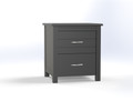 HALIFAX (CUSTOM MADE) 2 DRAWER BEDSIDE TABLE - 570(H) x 500(W) x 450(D) - ASSORTED COLOURS