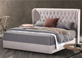 KING SINGLE ALAMDEDA LEATHERETTE / LINEN / VELVET BED  - ASSORTED COLOURS