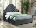 KING SINGLE BALTIMORE LEATHERETTE / LINEN / VELVET BED  - ASSORTED COLOURS