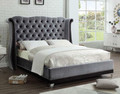 KING SINGLE HAWTHORNE LEATHERETTE / LINEN / VELVET WINGED BED  - ASSORTED COLOURS