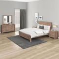 ENDLICHERI DOUBLE OR QUEEN 5 PIECE (DRESSER) BEDROOM SUITE - OAK / CHOCOLATE