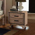 RITTENHOUSE 2 DRAWER BEDSIDE TABLE - 560(H) x 560(W) x 400(D) - SILVER BRUSH