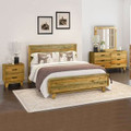 MALONE DOUBLE OR QUEEN 5 PIECE (DRESSER) BEDROOM SUITE -  LIGHT BROWN