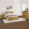 MALONE KING 3 PIECE (BEDSIDE) BEDROOM SUITE -  LIGHT BROWN