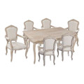 BICHIR 7 PIECE DINING SETTING (ARM CHAIR) 1800(W) -  WHITE WASHED
