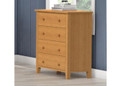 CRONULLA (AUSSIE MADE)  4 DRAWER TALLBOY - TASSIE OAK COMBINATION - ASSORTED COLOURS