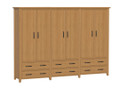 SYDNEYSIDE (AUSSIE MADE) 6 DOOR / 6 DRAWER WARDROBE ALL HANGING PIGEON PAIRED (3 SECTION) - 1800(H) x 2700(W) - ASSORTED STAINED COLOURS