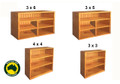 BUDGET (AUSSIE MADE) LOWLINE BOOKCASE COLLECTION - ASSORTED STAINED COLOURS - STARTING FROM $399