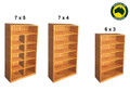 BUDGET (AUSSIE MADE) HIGHLINE BOOKCASE COLLECTION - ASSORTED STAINED COLOURS - STARTING FROM $499