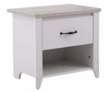 CASEY 1 DRAWER BEDSIDE TABLE - WHITE / IVORY