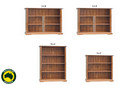 CHURACHS (AUSSIE MADE) LOWLINE BOOKCASE COLLECTION - ASSORTED STAINED COLOURS - STARTING FROM $499