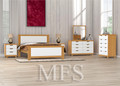 AVALON KING (AUSSIE MADE) 5 PIECE (DRESSER) BEDROOM SUITE - 2 TONE - TASSIE OAK COMBINATION / CUSTOM WOOD - ASSORTED COLOURS