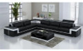 SULTAN LEATHERETTE L-SHAPE CORNER SOFA LOUNGE SUITE (EXCLUDED COFFEE TABLE) - BLACK