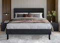 KING RICKY LEATHERETTE BED - BLACK