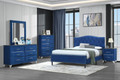 DOUBLE JAYCEE FANCY VELVET BED - BLUE