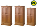 CLIO (AUSSIE MADE) 2 DOOR / 1 BLANKET (DEEP) DRAWER WARDROBE COLLECTION - ASSORTED STAINED COLOURS - STARTING FROM $899