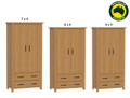 SYDNEYSIDE (AUSSIE MADE) 2 DOOR / 2 DRAWER WARDROBE COLLECTION - ASSORTED STAINED COLOURS - STARTING FROM $999