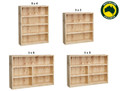 SUSAN (AUSSIE MADE) STANDARD LOWLINE BOOKCASE WITH 40MM FACINGS COLLECTION - ASSORTED STAINED COLOURS - STARTING FROM $399