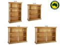 ANTALYA (AUSSIE MADE) STANDARD LOWLINE BOOKCASE COLLECTION - ASSORTED STAINED COLOURS - STARTING FROM $399