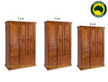 URBAN (AUSSIE MADE) FLAT TOP 3 DOOR / 6 DRAWER WARDROBE COLLECTION - ASSORTED STAINED COLOURS - STARTING FROM $1299