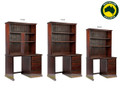 NOOSA (AUSSIE MADE) 4 DRAWER TIMBER DESK & HUTCH COLLECTION - ASSORTED STAINED COLOURS - STARTING FROM $899