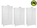 MANILLA (AUSSIE MADE) 2 DOOR / 2 DRAWER WARDROBE COLLECTION - ASSORTED PAINTED COLOURS - STARTING FROM $1099