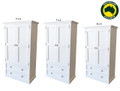 MOSMAN (AUSSIE MADE) 2 DOOR / 2 DRAWER WARDROBE COLLECTION - ASSORTED PAINTED COLOURS - STARTING FROM $1399