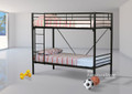 SINGLE COMMERCIAL METAL BUNK BED - BLACK