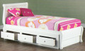 KING SINGLE COPENHAGEN BED WITH 3 DRAWER STORAGE INCLUDING SPACERS* - ARCTIC WHITE