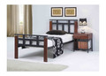 SINGLE JACOB TIMBER & METAL BED - ANTIQUE OAK / BLACK