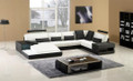 NATALIE (G1026) 3 SEATER + 2 SEATER LEATHER/ETTE COMBINATION CHAISE SUITE - ASSORTED COLOURS