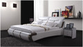 KING JULIAN-GRAY LEATHERETTE BED (A8187) - ASSORTED COLOURS