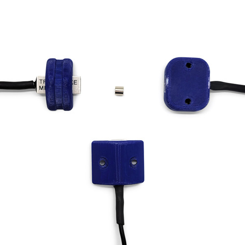 Various additive manufactured mounting options (not included) for the noncontact position sensor.