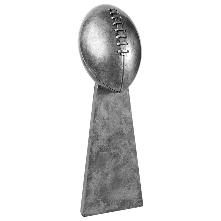 15" Antique Silver Football Resin