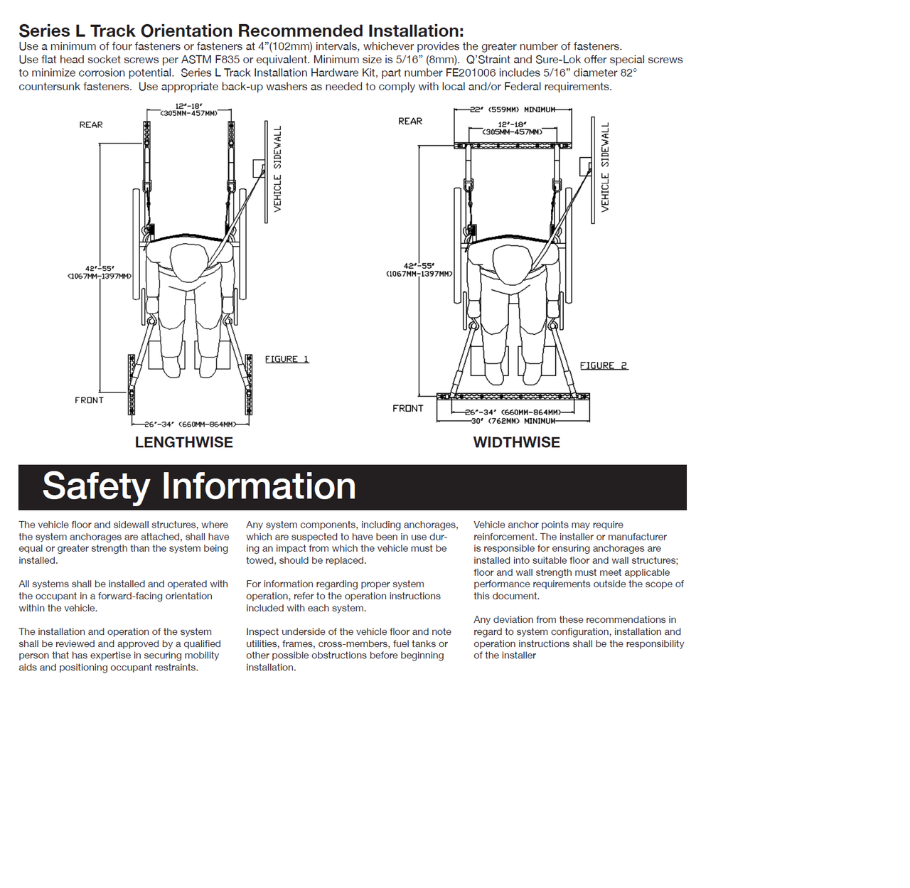 L-track wheelchair van installation diagram