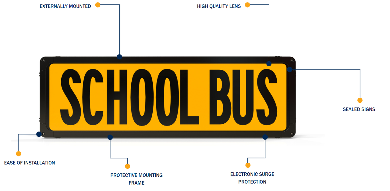 100805-100, Illuminated School Bus Sign - Set - IC CE Reflective