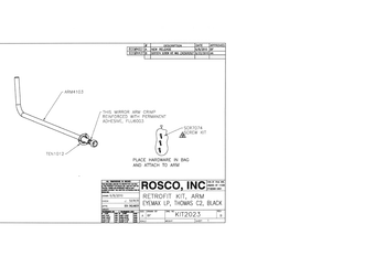 KIT 2023, Rosco Thomas C2 Black Crossview Main Arm Tunnel KIT 2023, Rosco Thomas C2 Black Crossview Main Arm Tunnel